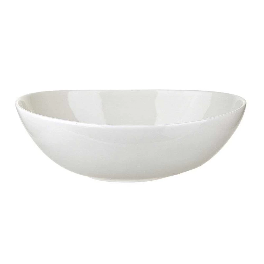 Wheel and Barrow White Porcelain Oval Serving Bowl - 35cm x 24.8cm x 12.5cm Kitchen Dining Dish