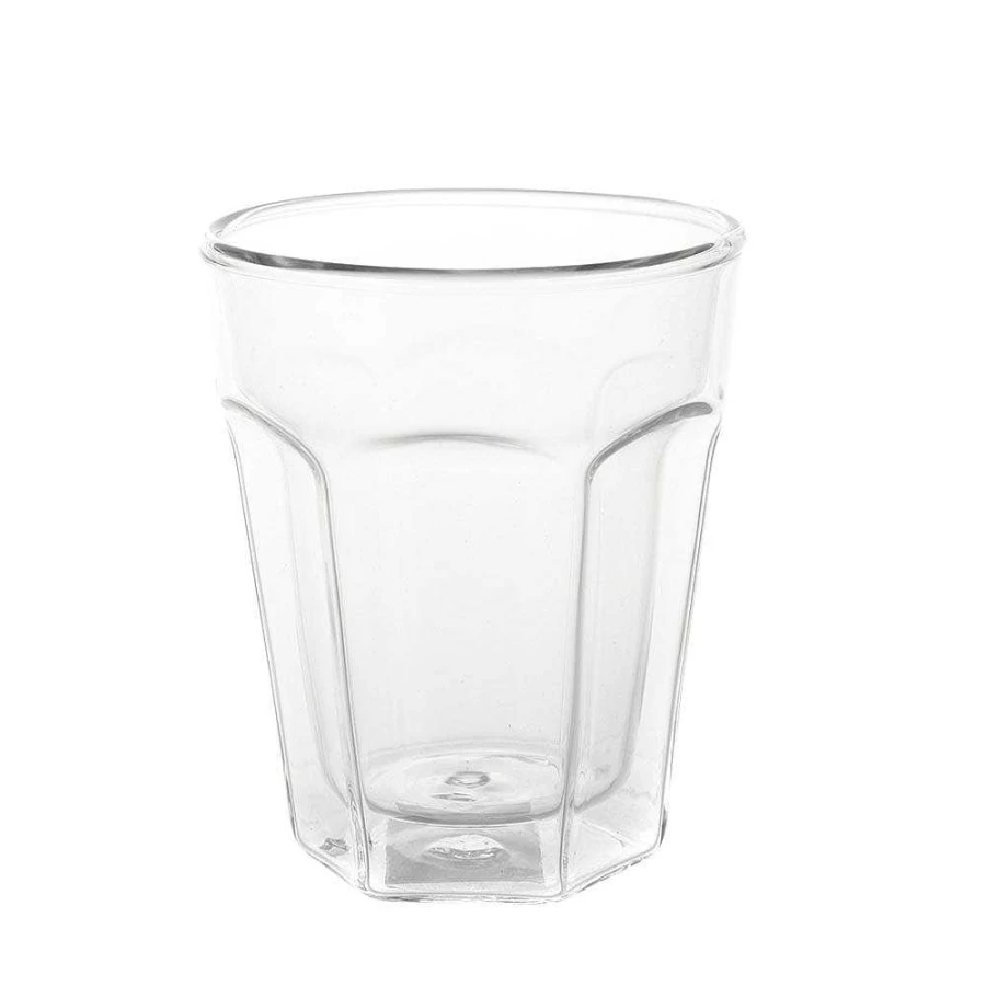 Wheel and Barrow Double Wall Insulated Coffee Glass - 250ml Picardie Style for Hot & Cold Drinks