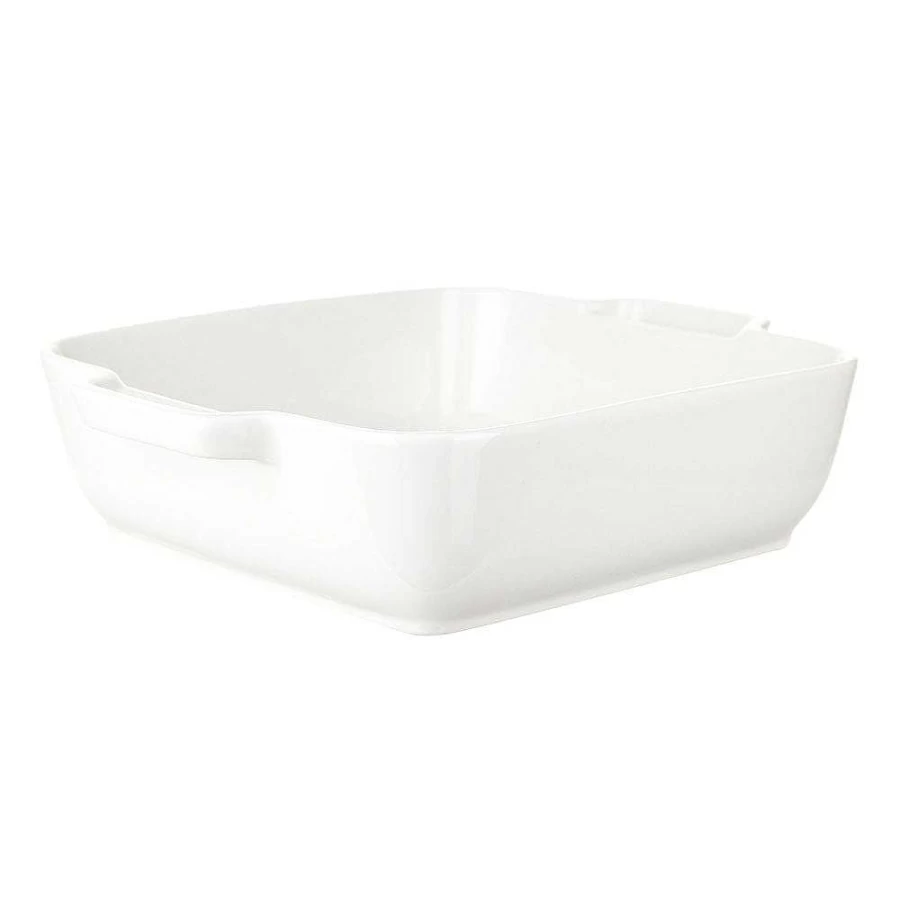 Wheel & Barrow 25cm Square Porcelain Baking Dish - Oven Safe Dinnerware for Casseroles & Desserts