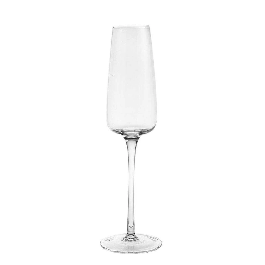 Wheel & Barrow Premium Champagne Flutes - Set of 2 Crystal Clear 220ml Glass Flutes for Celebrations