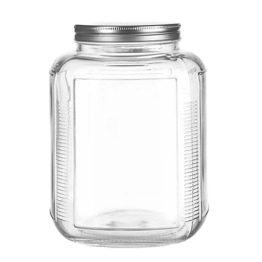 Wheel and Barrow Glass Candy Jar with Lid - 24cm Height x 17cm Diameter - Decorative Kitchen Storage Container