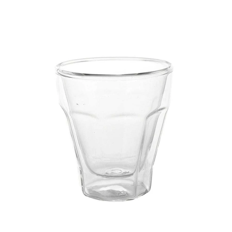 Wheel and Barrow Double Wall Insulated Coffee Glass - 100ml Picardie Style for Hot Drinks