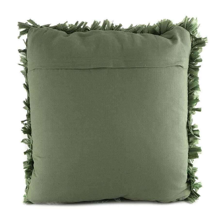 Wheel and Barrow Elodie Green Cushion 50x50cm Soft Decorative Pillow Cover