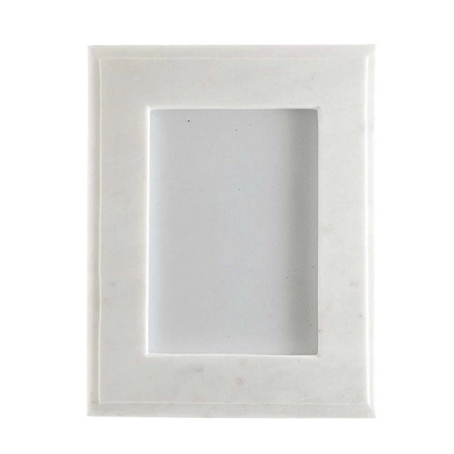 Wheel and Barrow White Marble Photo Frame - 25.5x20.5cm Elegant Display for Pictures