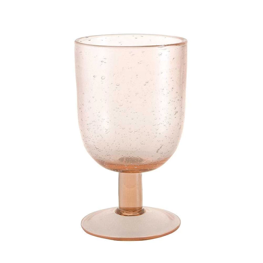 Wheel & Barrow Rose Pink Bubble Wine Glass - 350ml Elegant Stemware for Champagne and Sparkling Wine