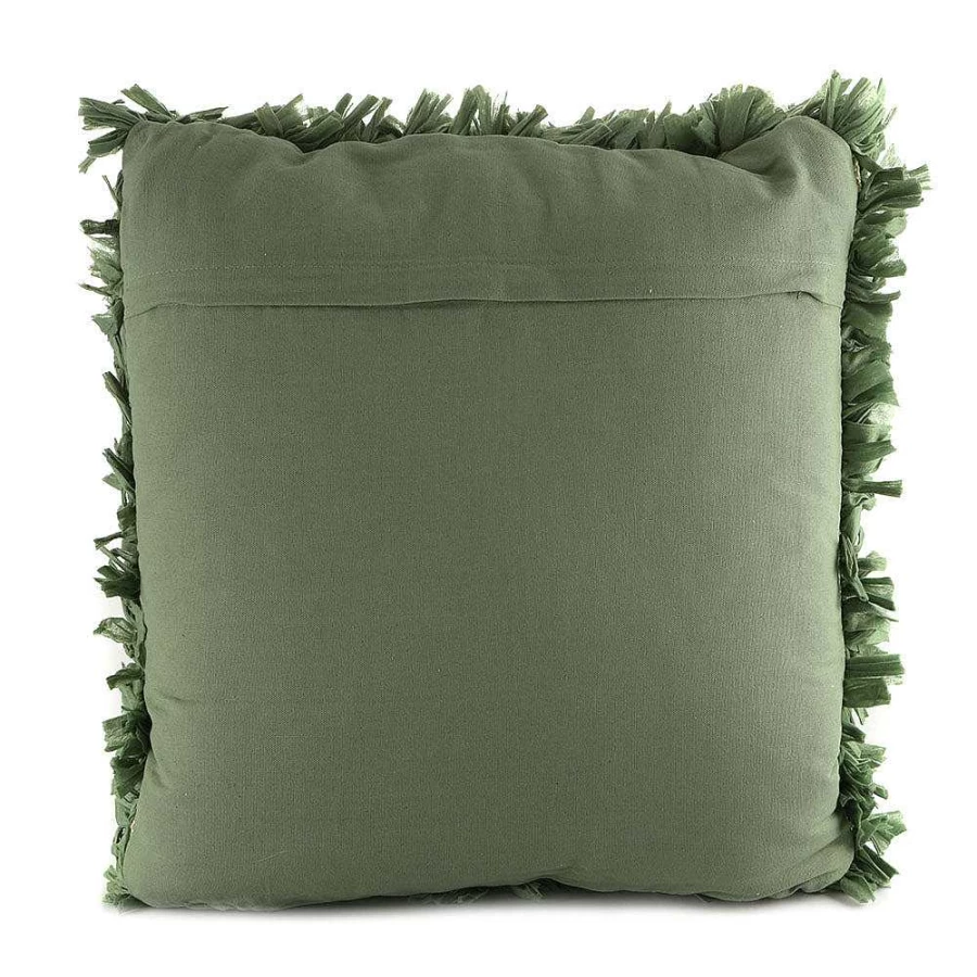 Wheel and Barrow Elodie Green Cushion 50x50cm Soft Decorative Pillow Cover
