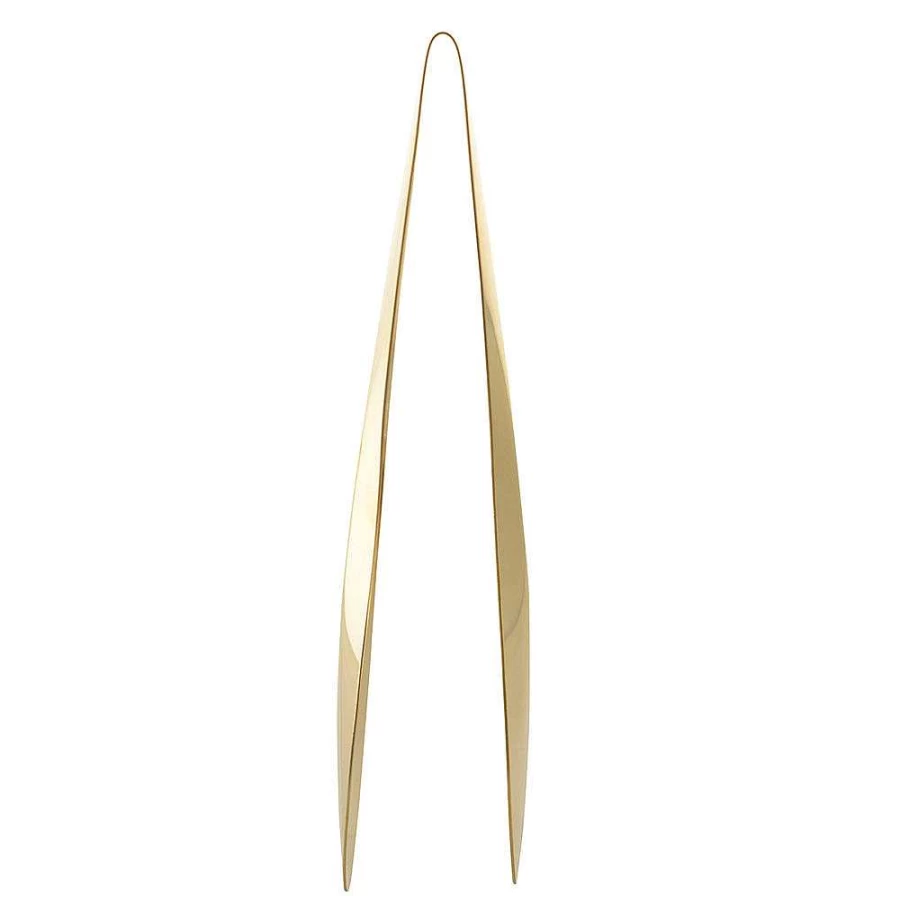 Wheel and Barrow 24cm Gold Kitchen Tongs - Lightweight Stainless Steel Serving Tongs