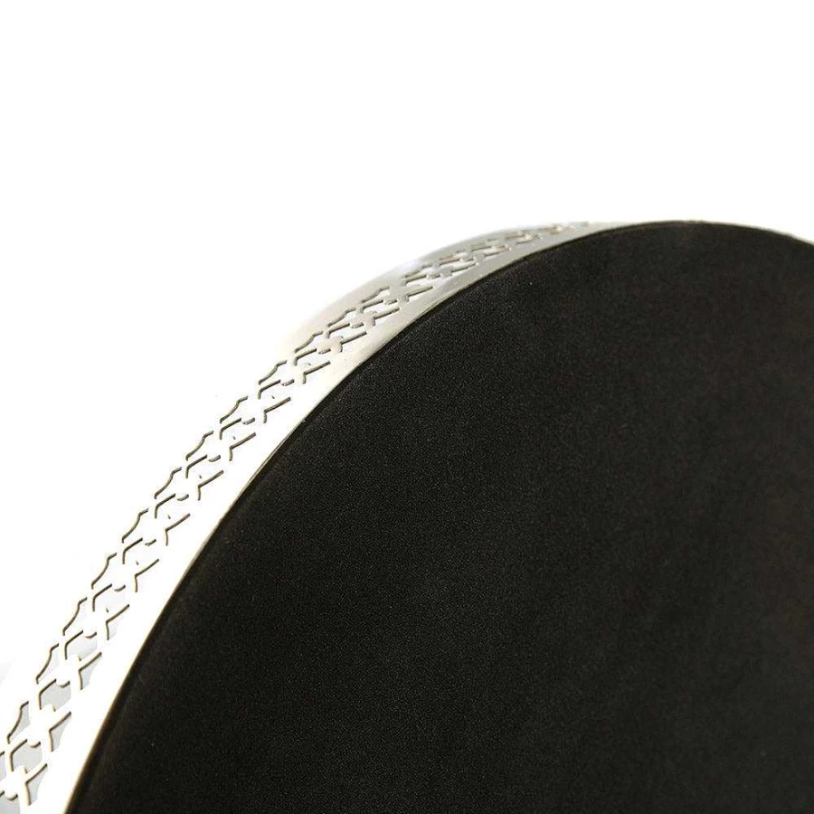 Wheel and Barrow Round Nickel Filigree Etched Serving Tray 30cm x 30cm x 4cm