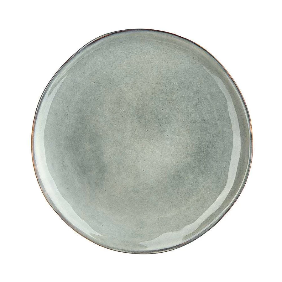 Wheel and Barrow Olive Green Stoneware Side Plate 20cm - Durable Ceramic Dinnerware for Everyday Use