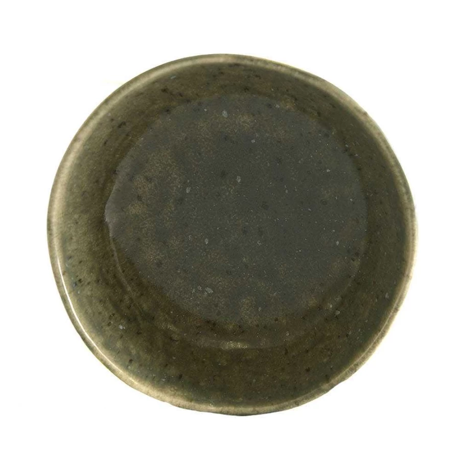 Wheel and Barrow Speckled Green Stoneware Bowl - 14cm x 5cm Matte Finish Kitchenware