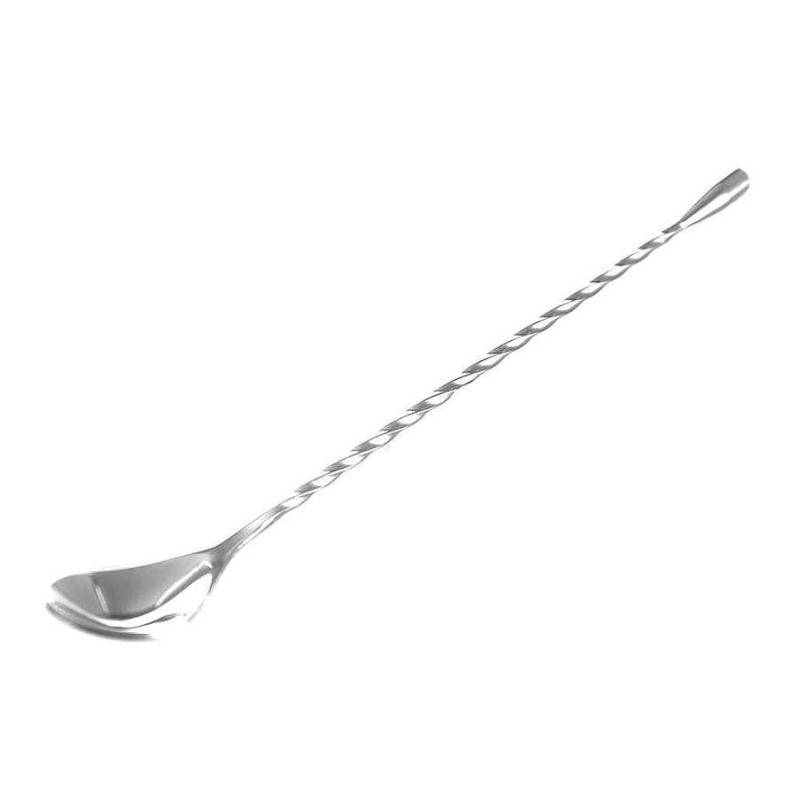 "Wheel and Barrow 26Cm Stainless Steel Bar Spoon - Professional Cocktail Mixing Tool"