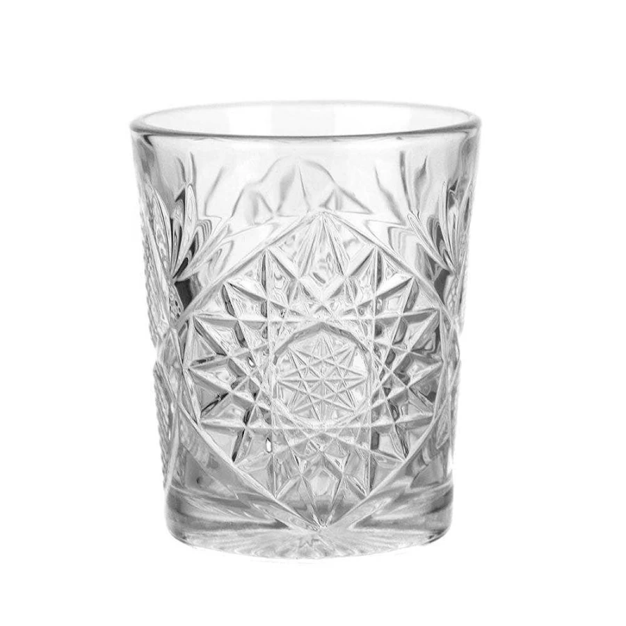 Wheel and Barrow Whisky Glass Hobstar Design 355ml Crystal Cut Drinking Tumbler