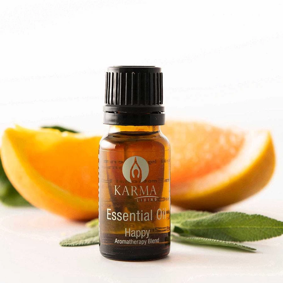 "Wheel and Barrow Happy Essential Oil Blend - 12mL Natural Aromatherapy Oil for Mood Enhancement"