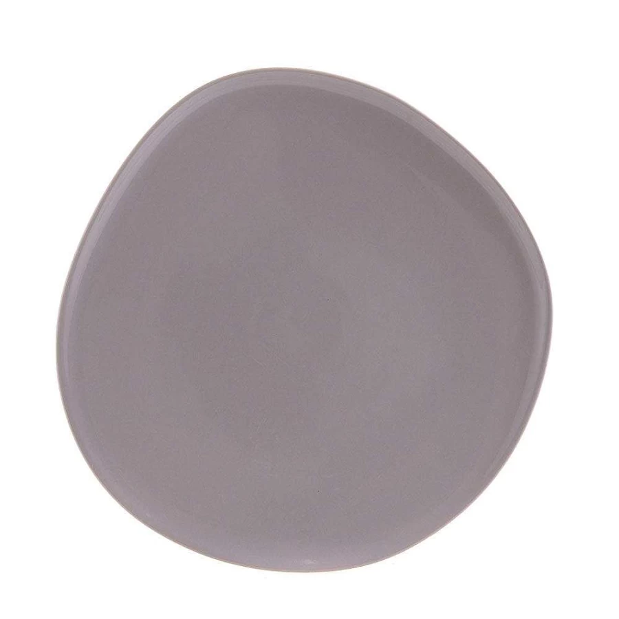 Wheel & Barrow Organic Lilac Reactive Ceramic Dinner Plate - 34cm Round Atomic Glaze Dishwasher Safe