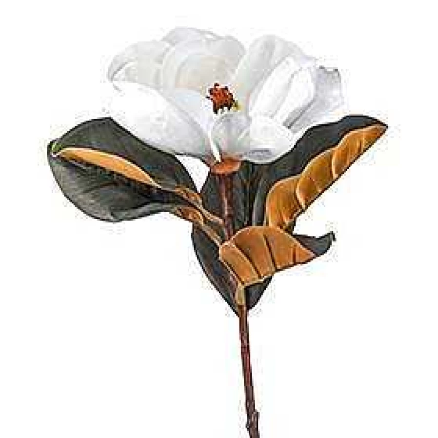 Wheel and Barrow Artificial Magnolia Stem White 79cm Faux Flower for Home Decor