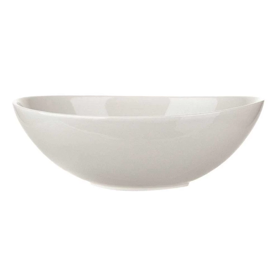 "Wheel and Barrow White Porcelain Oval Serving Bowl – 24.5cm x 18cm x 8.5cm – Elegant Dining & Kitchenware"