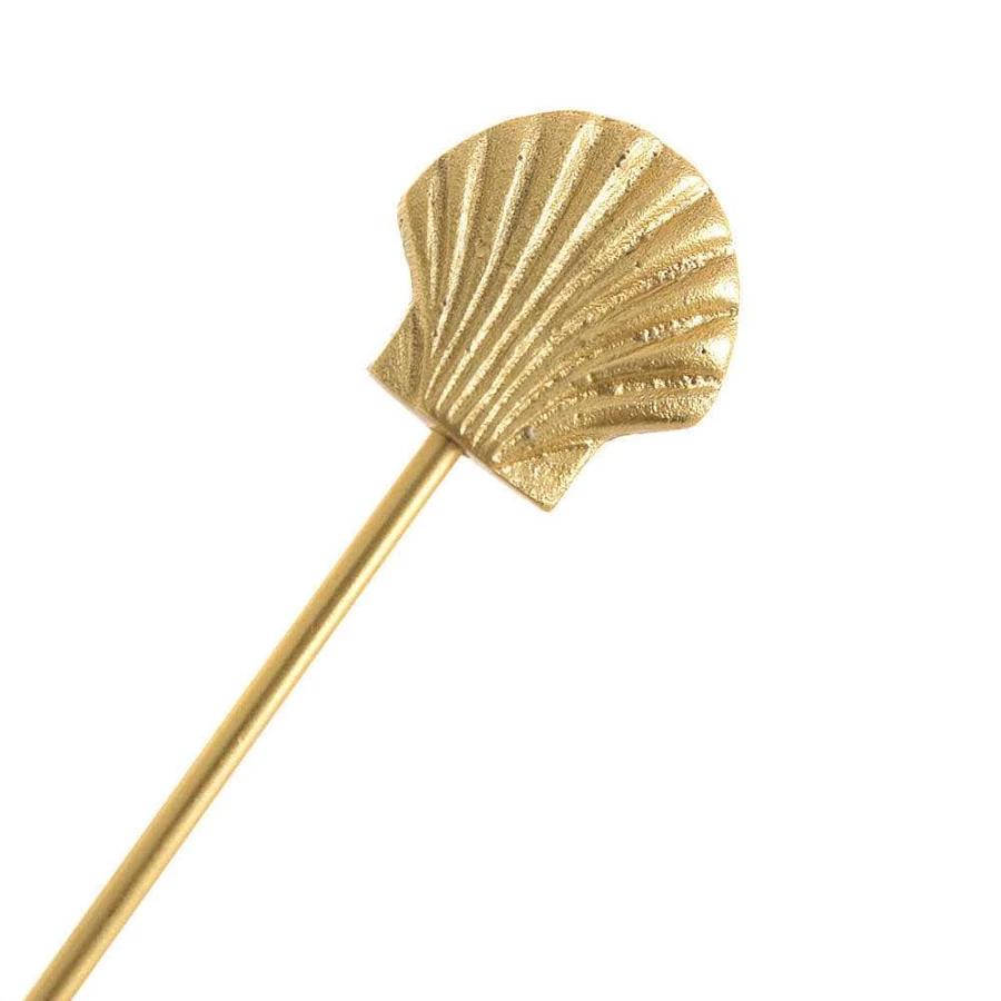 "Wheel and Barrow Gold Shell Stirrer - Premium Cocktail Mixing Tool"