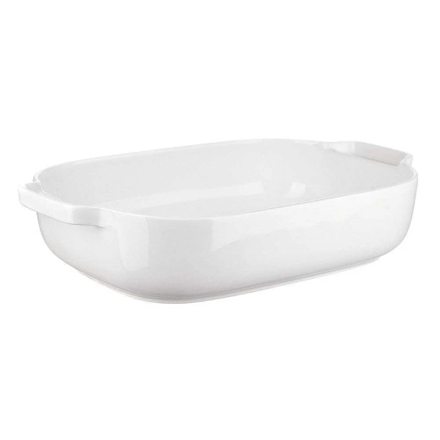 Wheel & Barrow 34cm White Rectangular Bone China Baking Dish - Oven Safe Ceramic Cookware