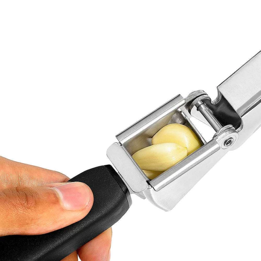 Wheel and Barrow Garlic Press - Stainless Steel Garlic Crusher with Ergonomic Handle - Easy Clean Kitchen Gadget by OXO