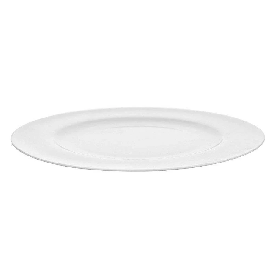 Wheel and Barrow White 28cm Bone China Dinner Plate - Elegant Rim Design