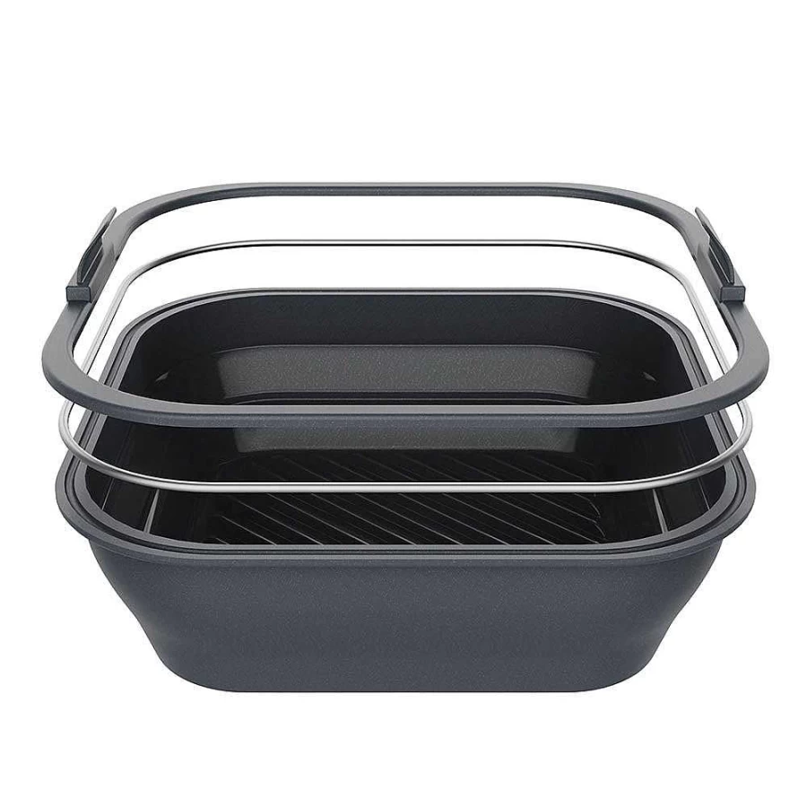 Wheel and Barrow Collapsible 22cm Silicone Air Fryer Basket - Reusable & Non-Stick Cooking Mesh for Easy Storage