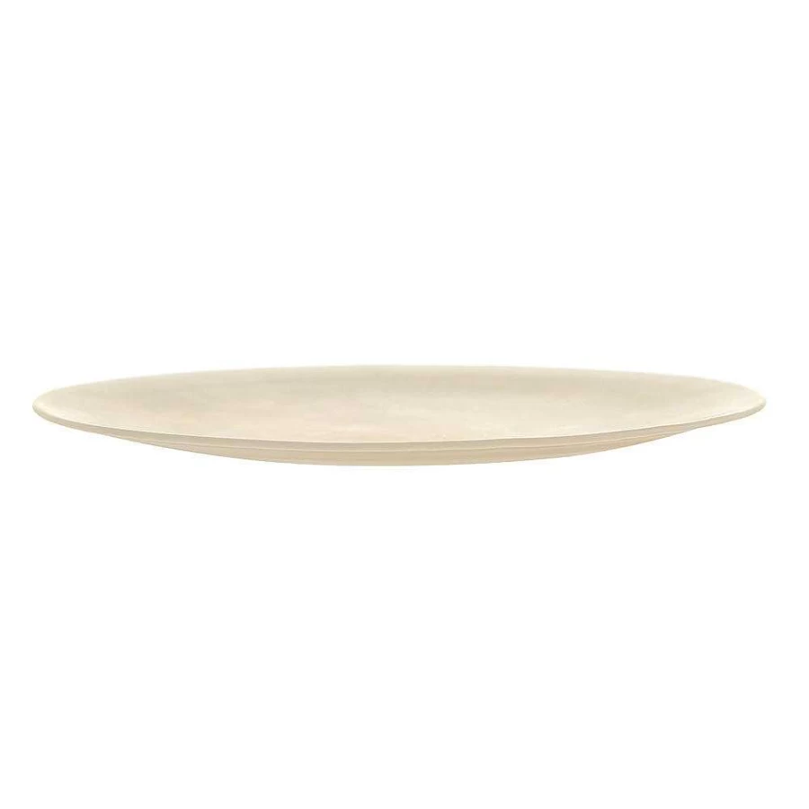 "Wheel and Barrow Round Alabaster White & Vanilla 33cm Serving Platter"