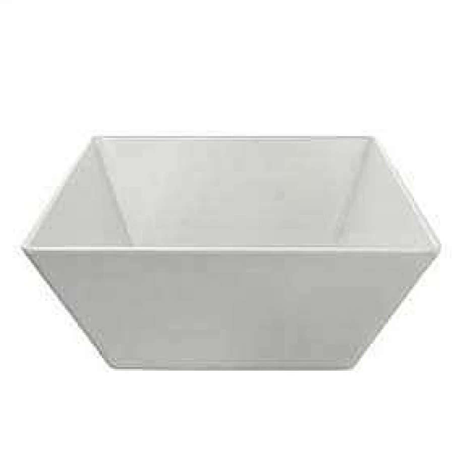 Wheel & Barrow White Square Melamine Bowl 30cm - Durable Dinnerware for Home & Restaurant Use