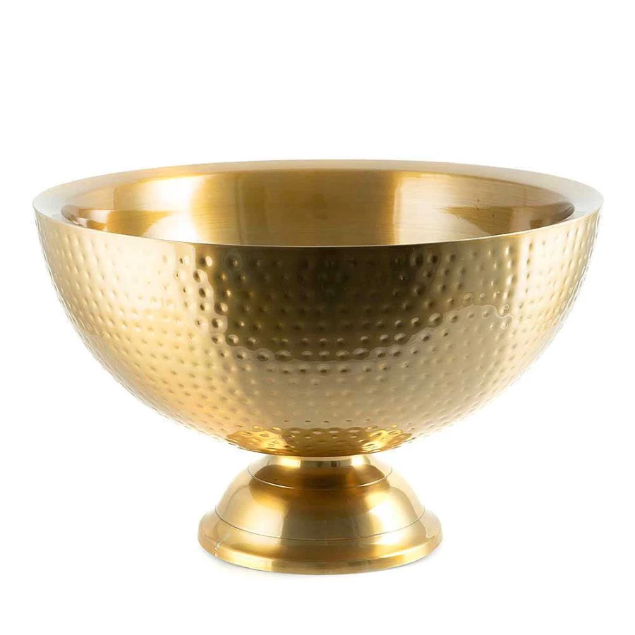 Wheel and Barrow Gold Champagne Tub Hammered Stainless Steel 43cm x 25cm
