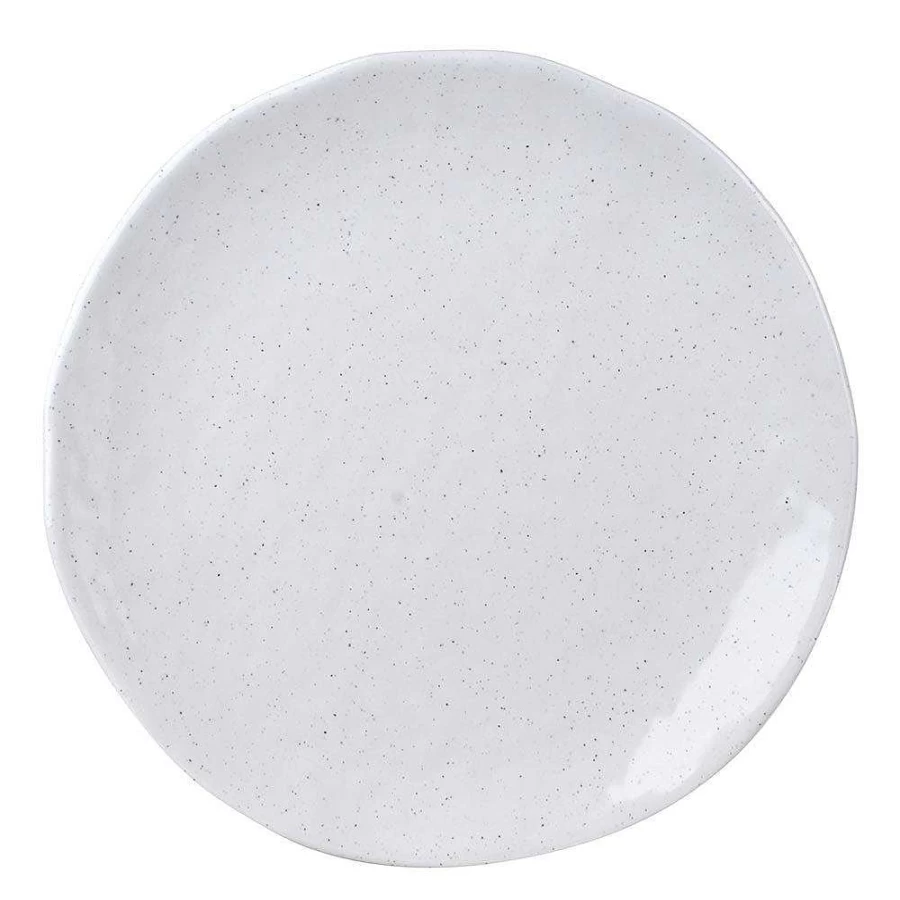 Wheel and Barrow 28cm White Speckled Melamine Dinner Plate