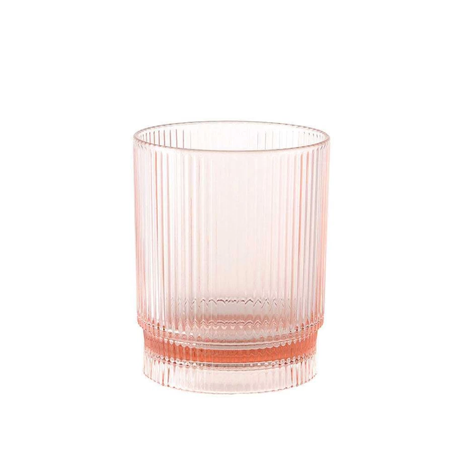 Wheel and Barrow Pink Ribbed Acrylic Tumbler - 285ml BPA-Free Insulated Cup