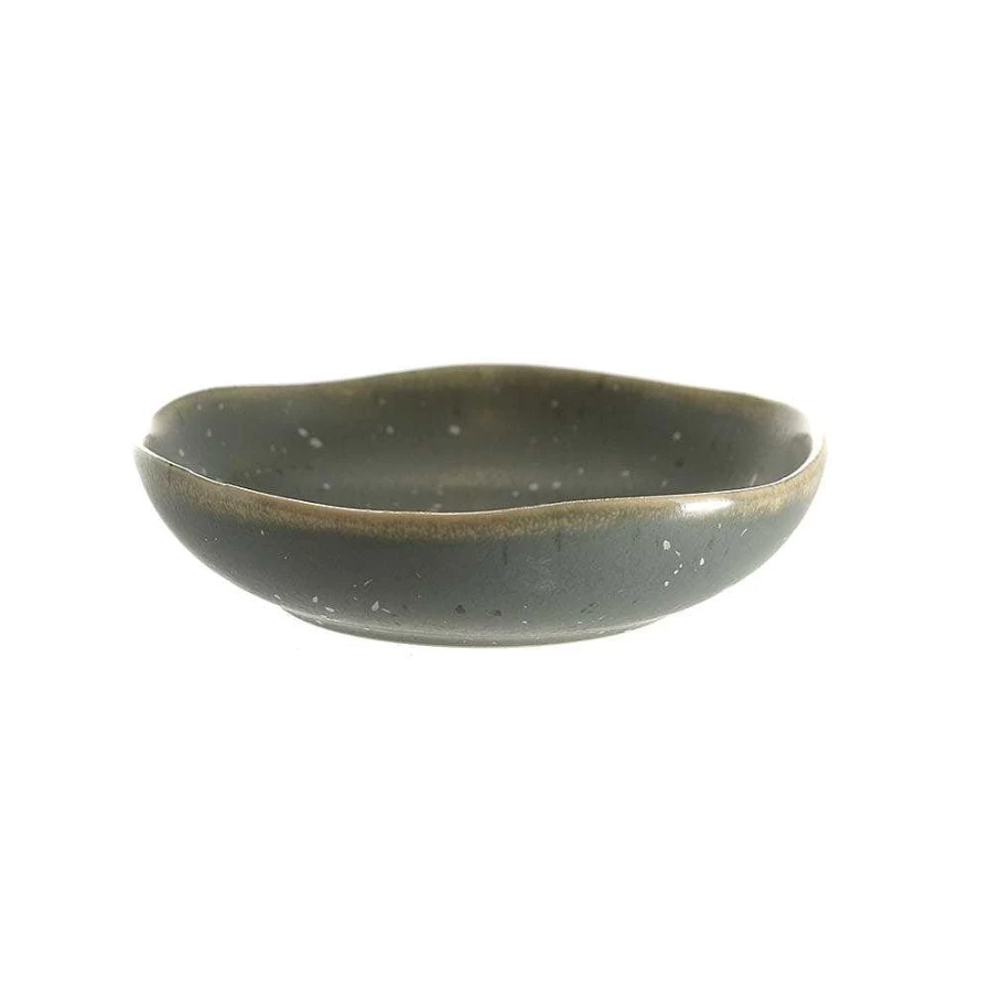 Wheel and Barrow Speckled Green Stoneware Bowl - 13cm Matte Finish Kitchenware