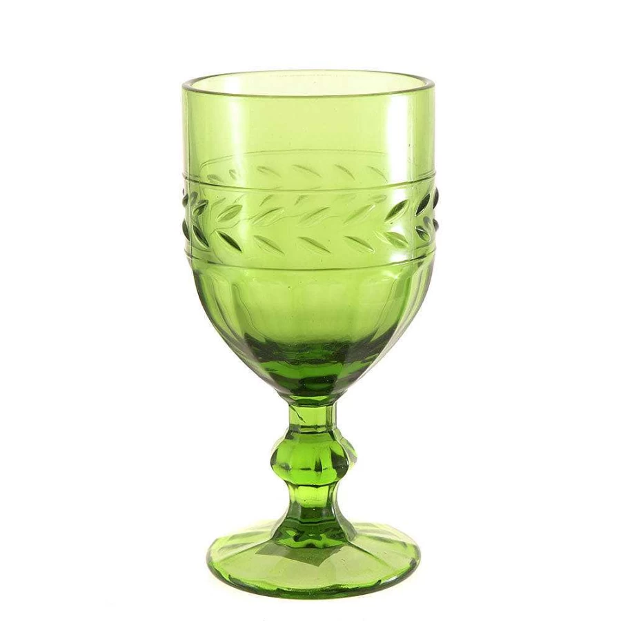 Wheel and Barrow Tuscan Green Wine Glass - 350ml Elegant Stemware for Red and White Wine
