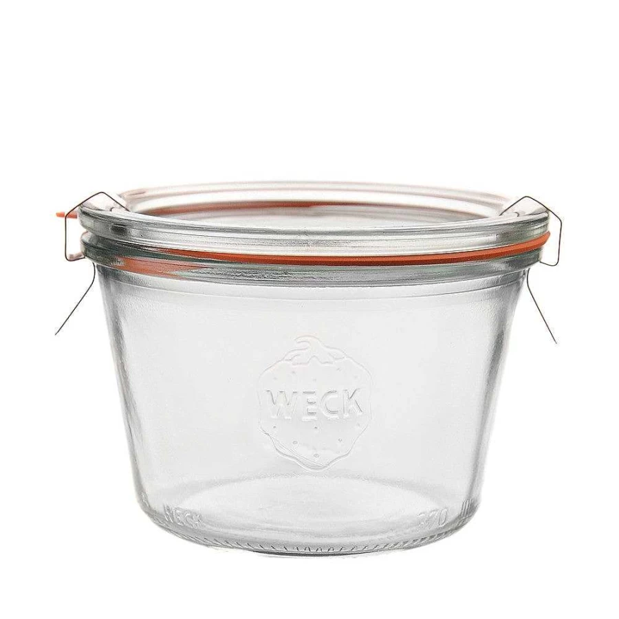 Wheel and Barrow 370ml Short Preserving Jar with Sturdy Lid - Airtight Glass Canning Jar for Food Storage
