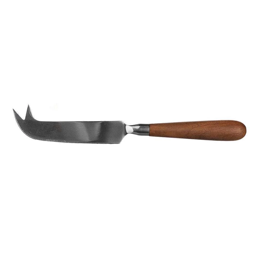 Wheel and Barrow Wooden Handle Cheese Knife - 21cm Stainless Steel Blade for Precise Cutting