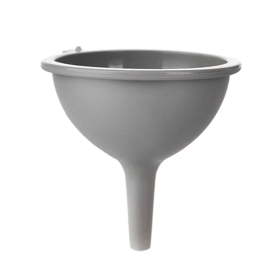"Wheel and Barrow Large Grey Silicone Funnel 13cm - Durable Kitchen Funnel for Easy Pouring"