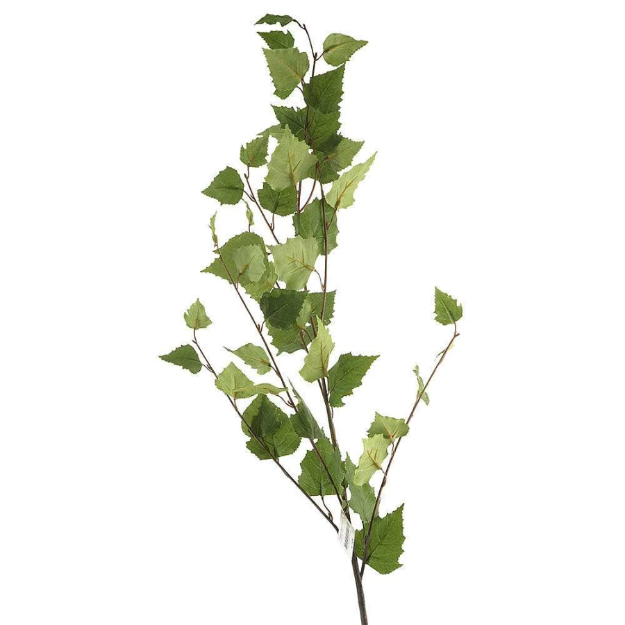 "Wheel and Barrow Artificial Autumn Green Leaf Stem - 118cm Decorative Foliage for Home Decor"