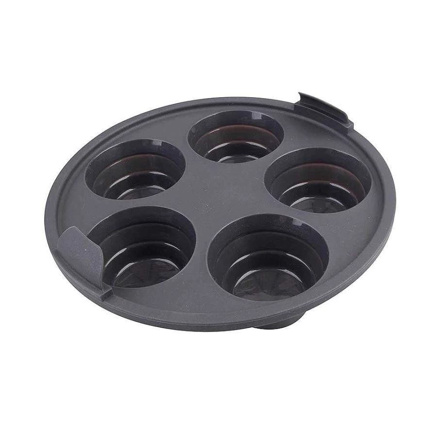 Wheel and Barrow 5-Cup Silicone Muffin Pan 22cm Non-Stick Baking Tray for Cupcakes and Muffins