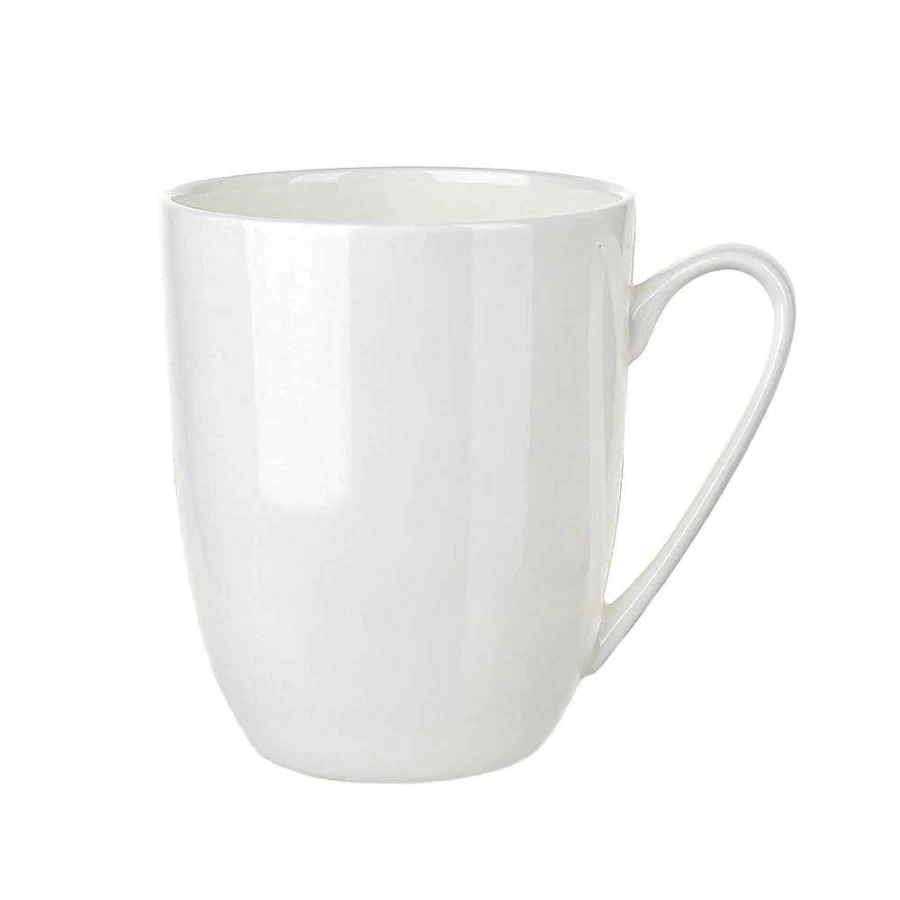 Wheel & Barrow Bone China Coupe Mug - 380ml Elegant Tea Cup, Premium Porcelain Coffee Mug, Dishwasher Safe